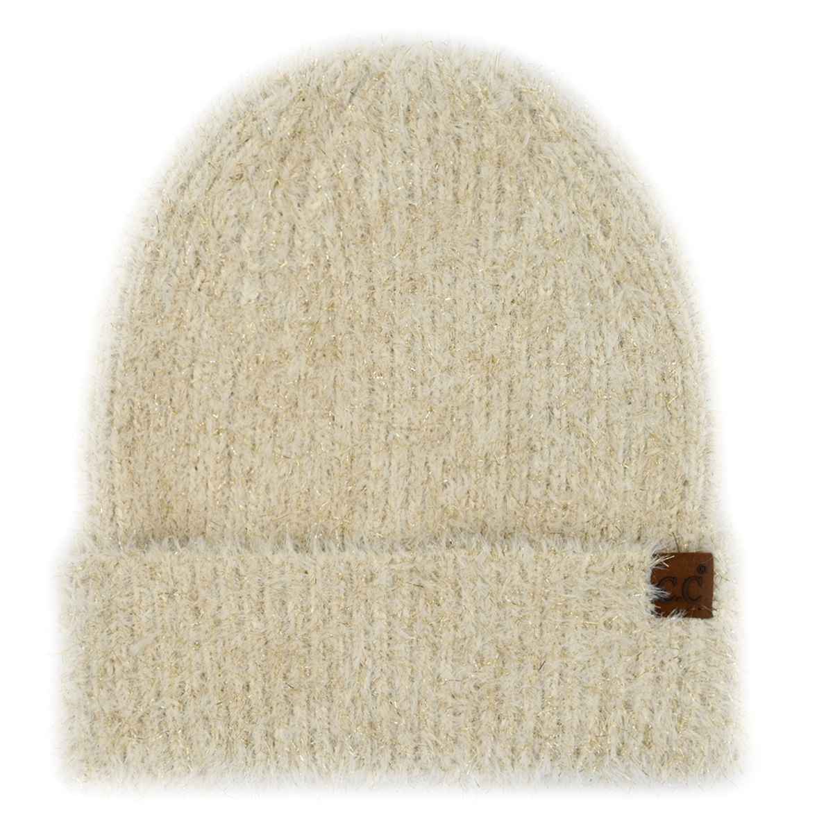 HTC0118 Metallic Eyelash Cuff Beanie - MiMi Wholesale