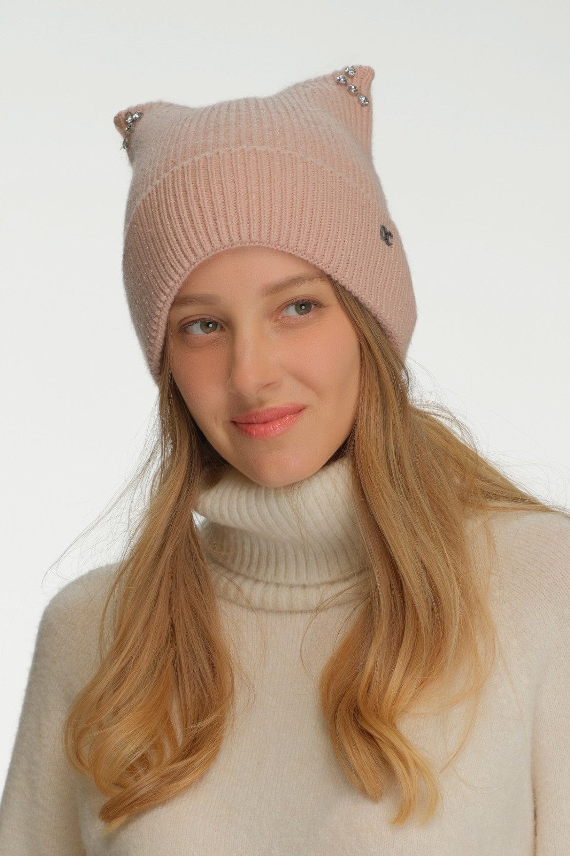HTC0140 Rhinestone Cat Ear Cuff Beanie - MiMi Wholesale