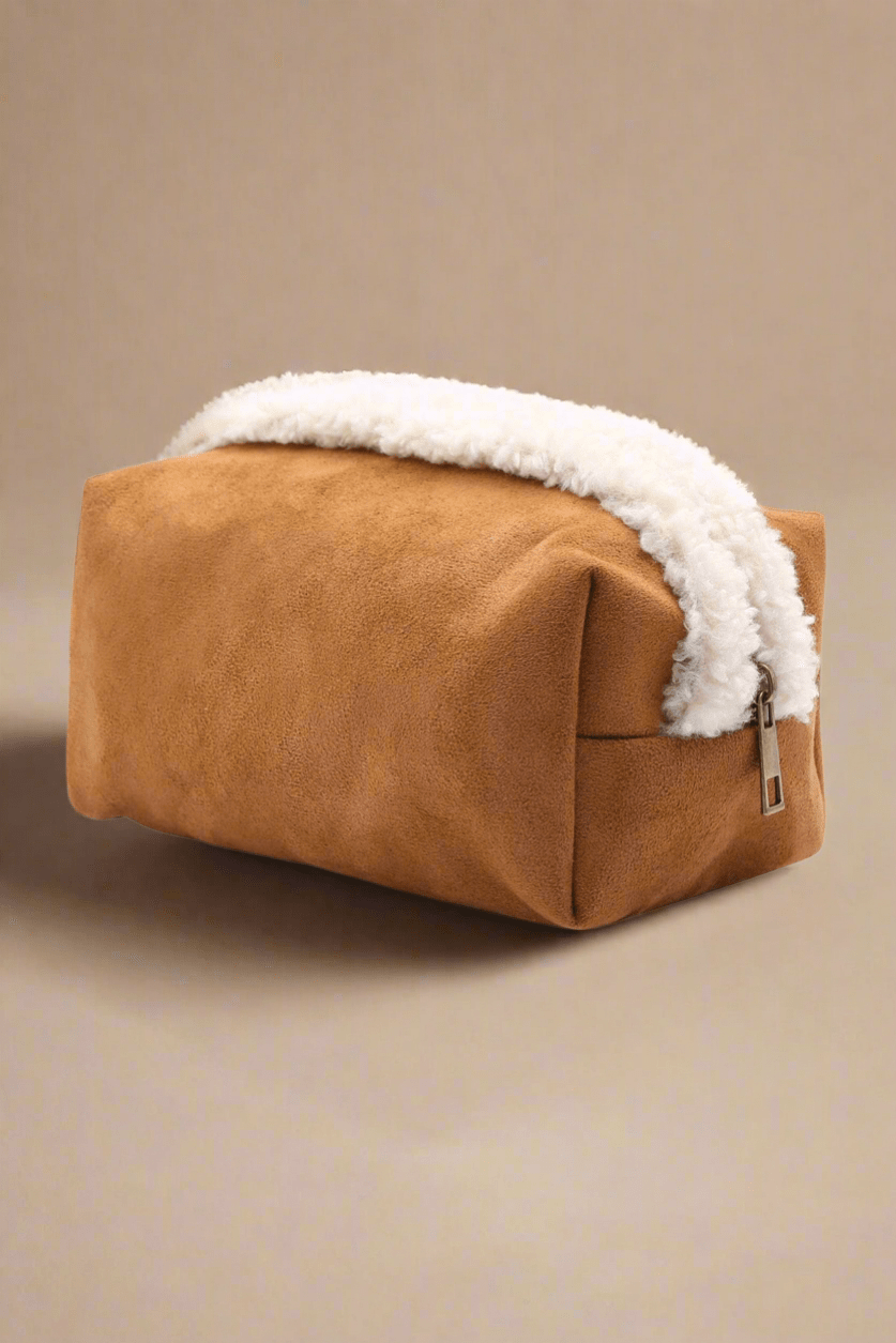 JBG312 Faux Suede and Sherpa Pouch - MiMi Wholesale