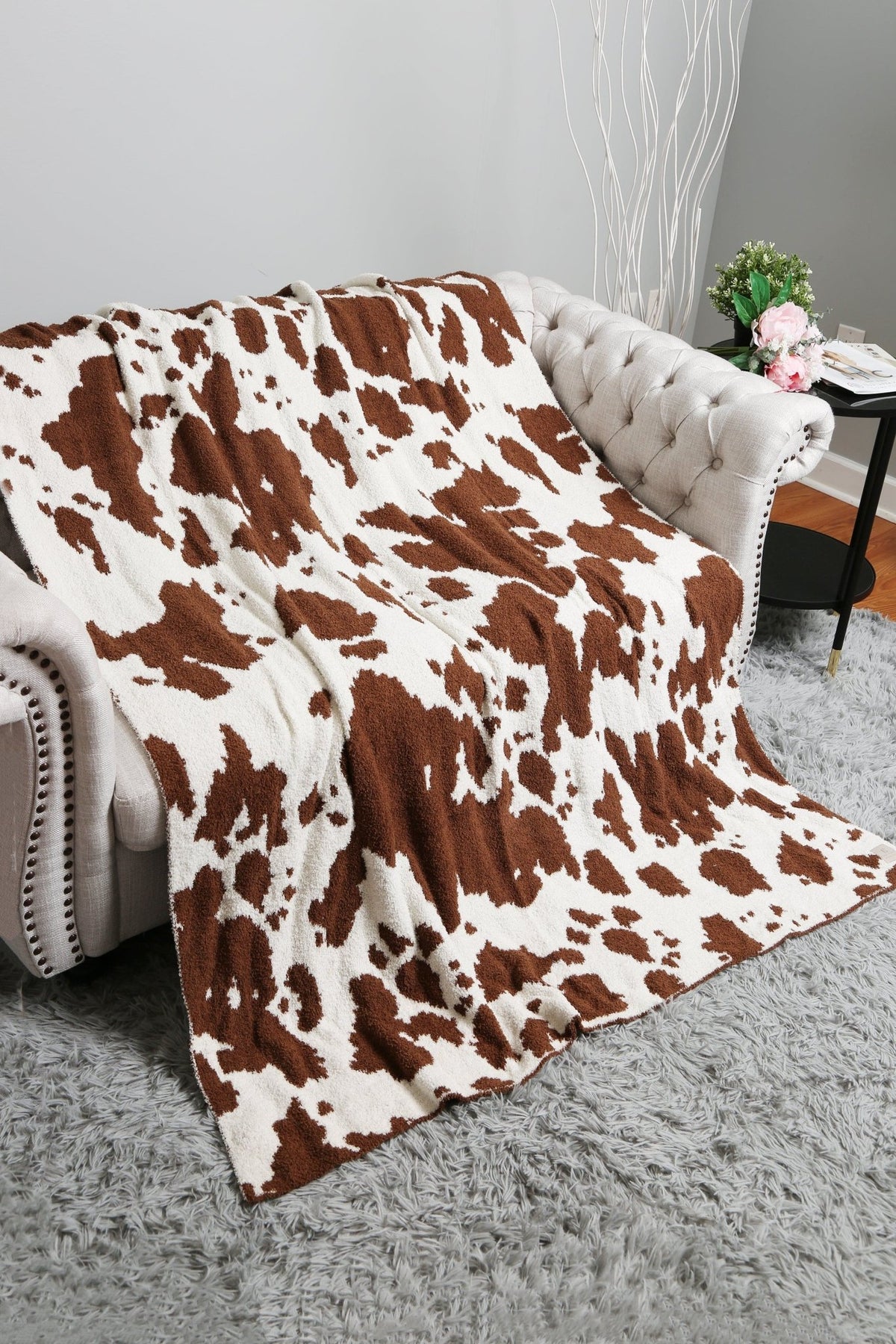 JCL4307 Super Lux Cow Throw Blanket - MiMi Wholesale