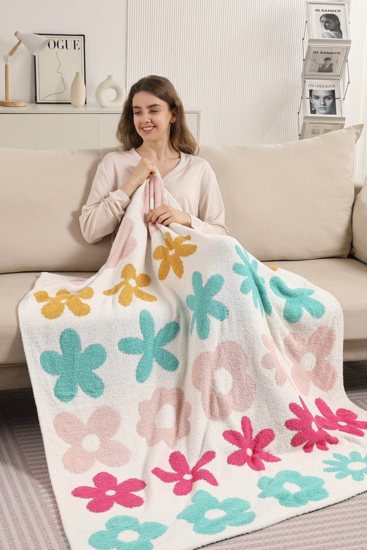 JCL6065 Super Lux Floral Blanket - MiMi Wholesale