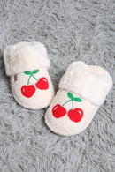 JCL6136 Super Lux Cherry Faux Fur Cuff Slippers - MiMi Wholesale