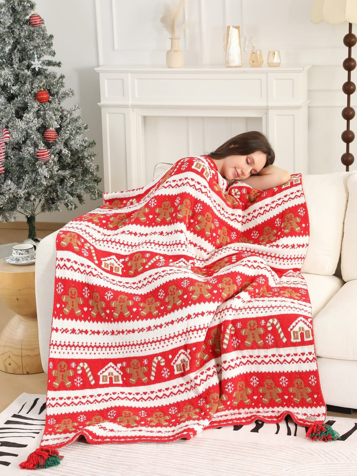 JCL6304 Christmas Tassel Throw Blanket - MiMi Wholesale