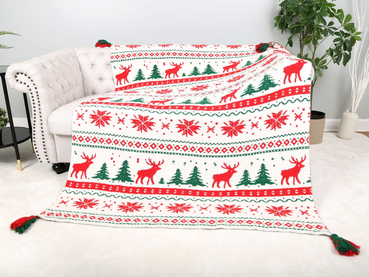 JCL6304 Christmas Tassel Throw Blanket - MiMi Wholesale
