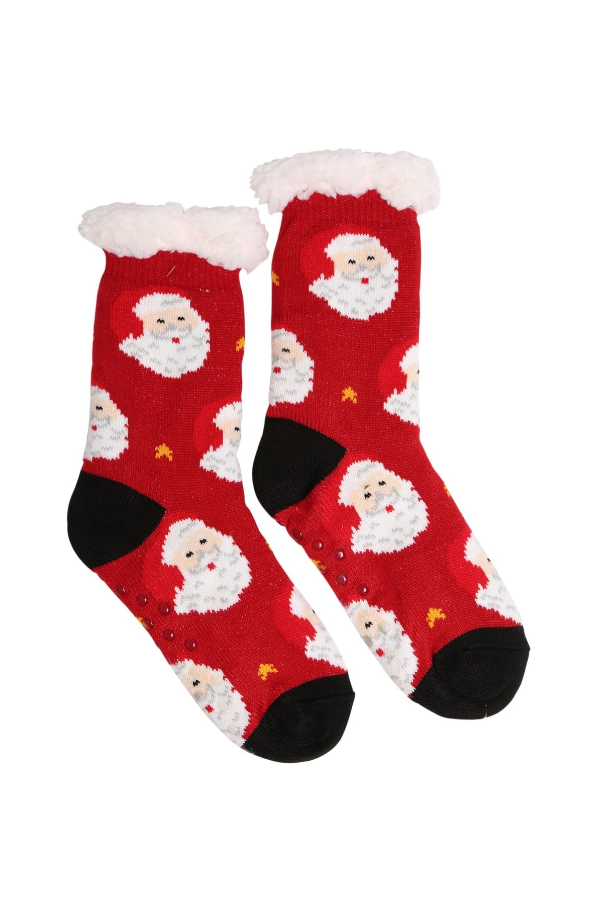 JCS208 6 Piece Assorted Christmas Grip Sherpa Socks Pack - MiMi Wholesale