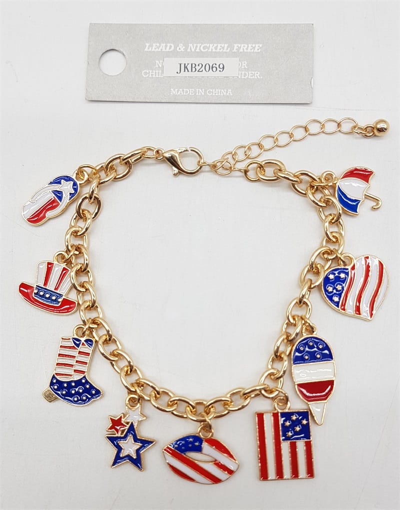 JKB2069 Americana Amarah Charm Bracelet - MiMi Wholesale