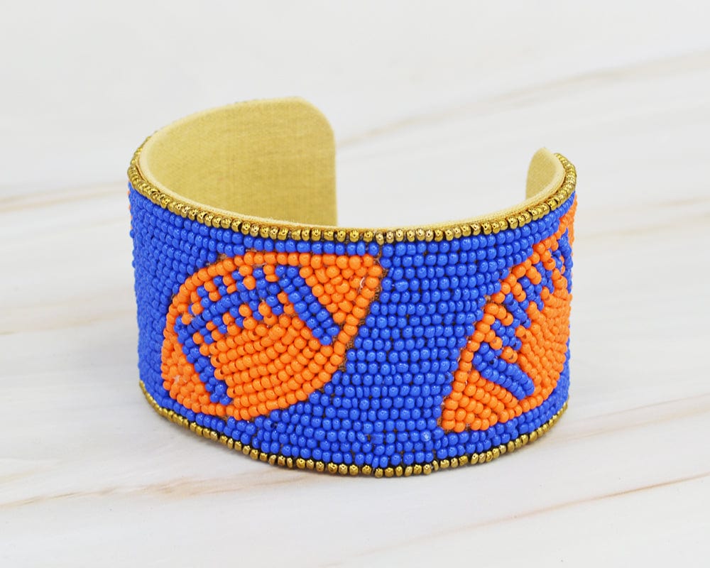 JMB1003 Gameday Football Beaded Cuff - MiMi Wholesale