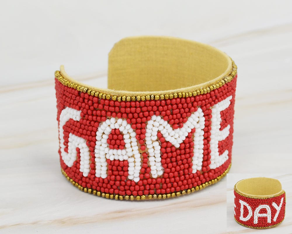 JMB1004 Gameday Beaded Cuff - MiMi Wholesale
