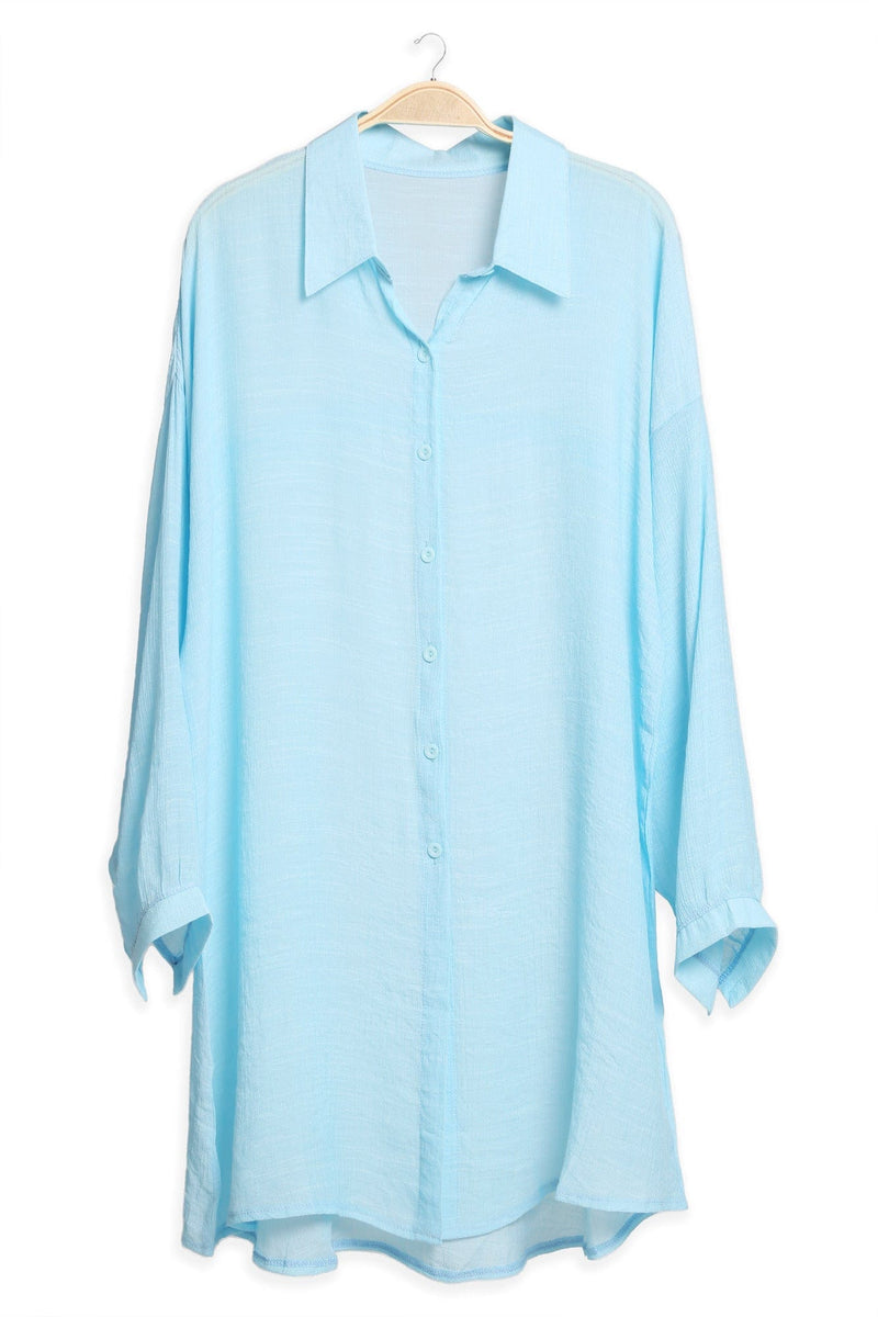 JP5007 Claire Oversized Long Sleeve Shirt - MiMi Wholesale