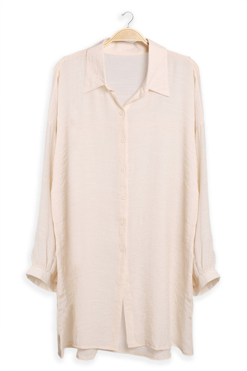 JP5007 Claire Oversized Long Sleeve Shirt - MiMi Wholesale