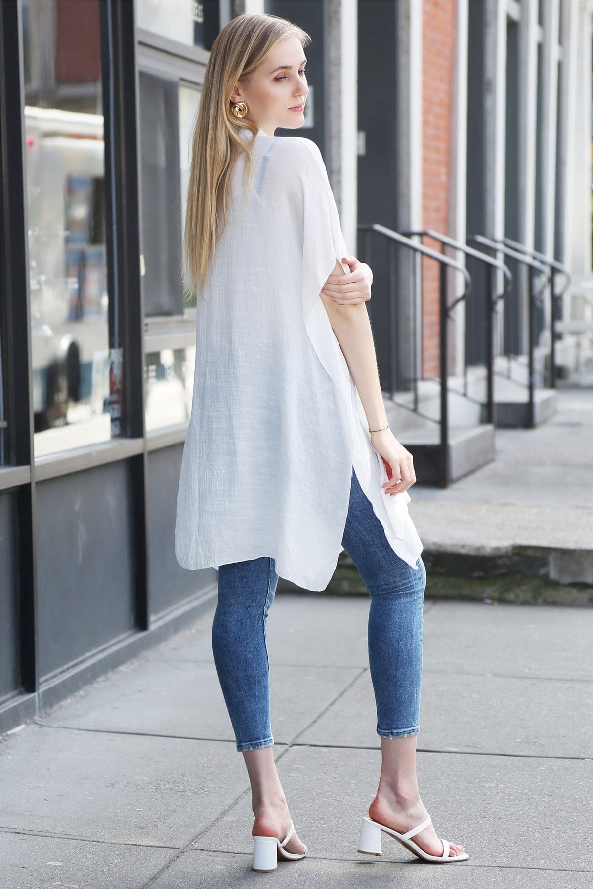 JP5009 Oversized Long Sleeveless Button Up Shirt - MiMi Wholesale