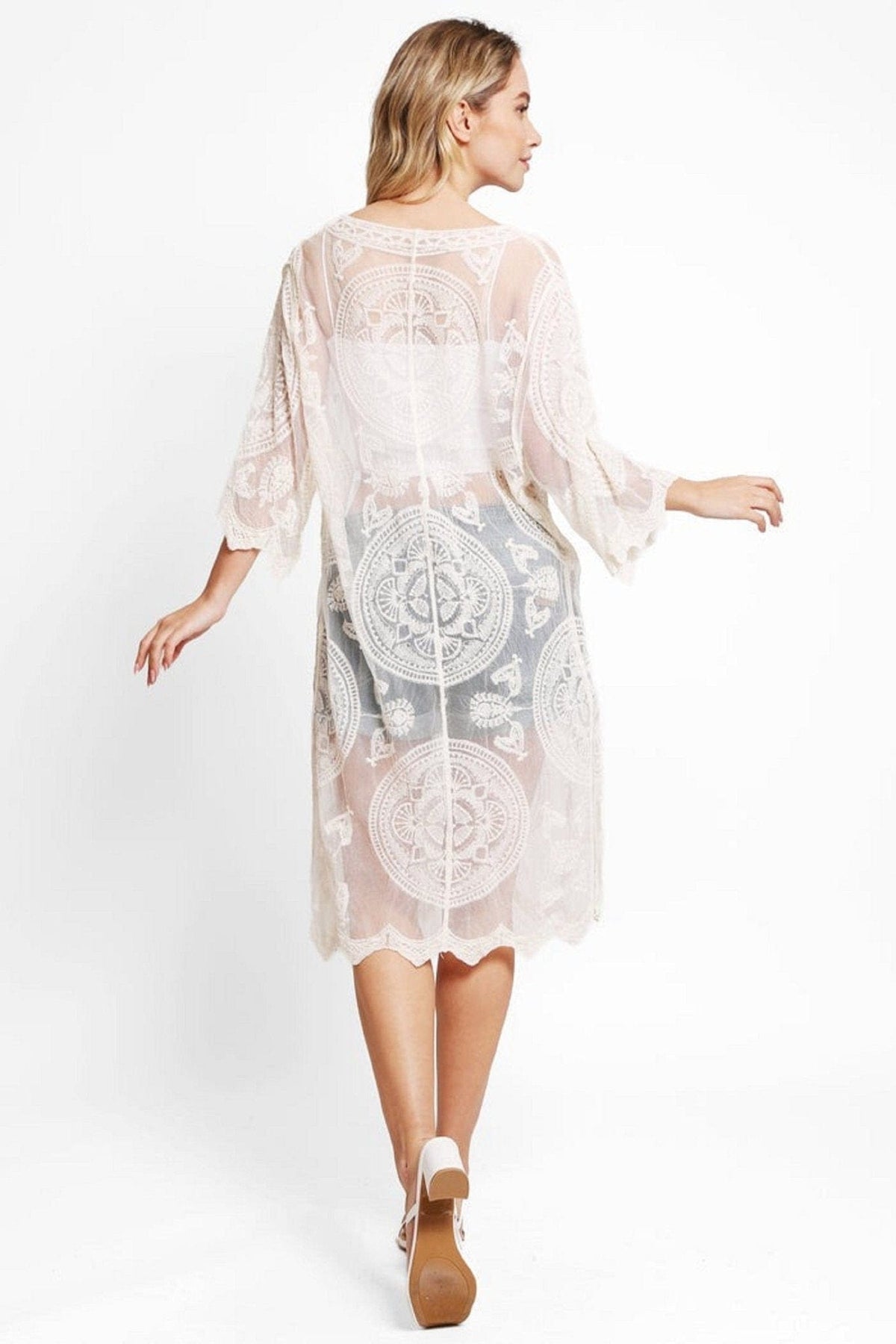 JP5208 Iris Tie Knot Lace Cover Up - MiMi Wholesale