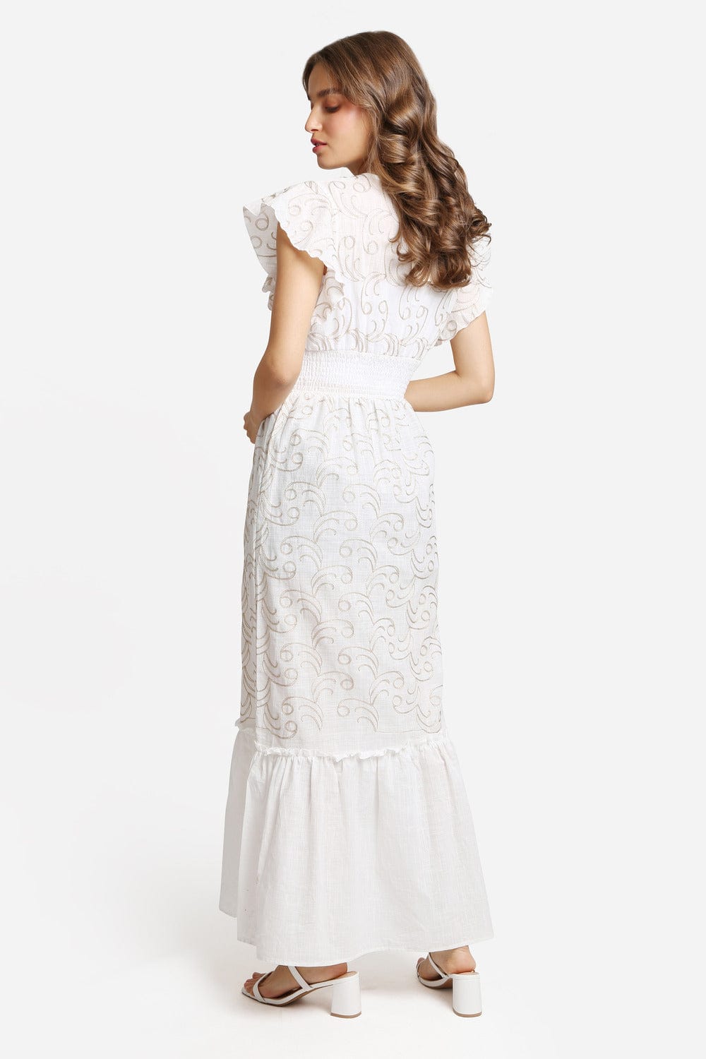 JP6006 Aileen Embroidered Maxi Sleeveless Cover Up Dress - MiMi Wholesale