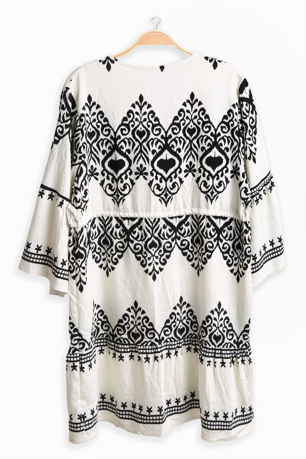 JP6020 Stormi Mixed Print Cover Up Dress With Tassel Ties - MiMi Wholesale