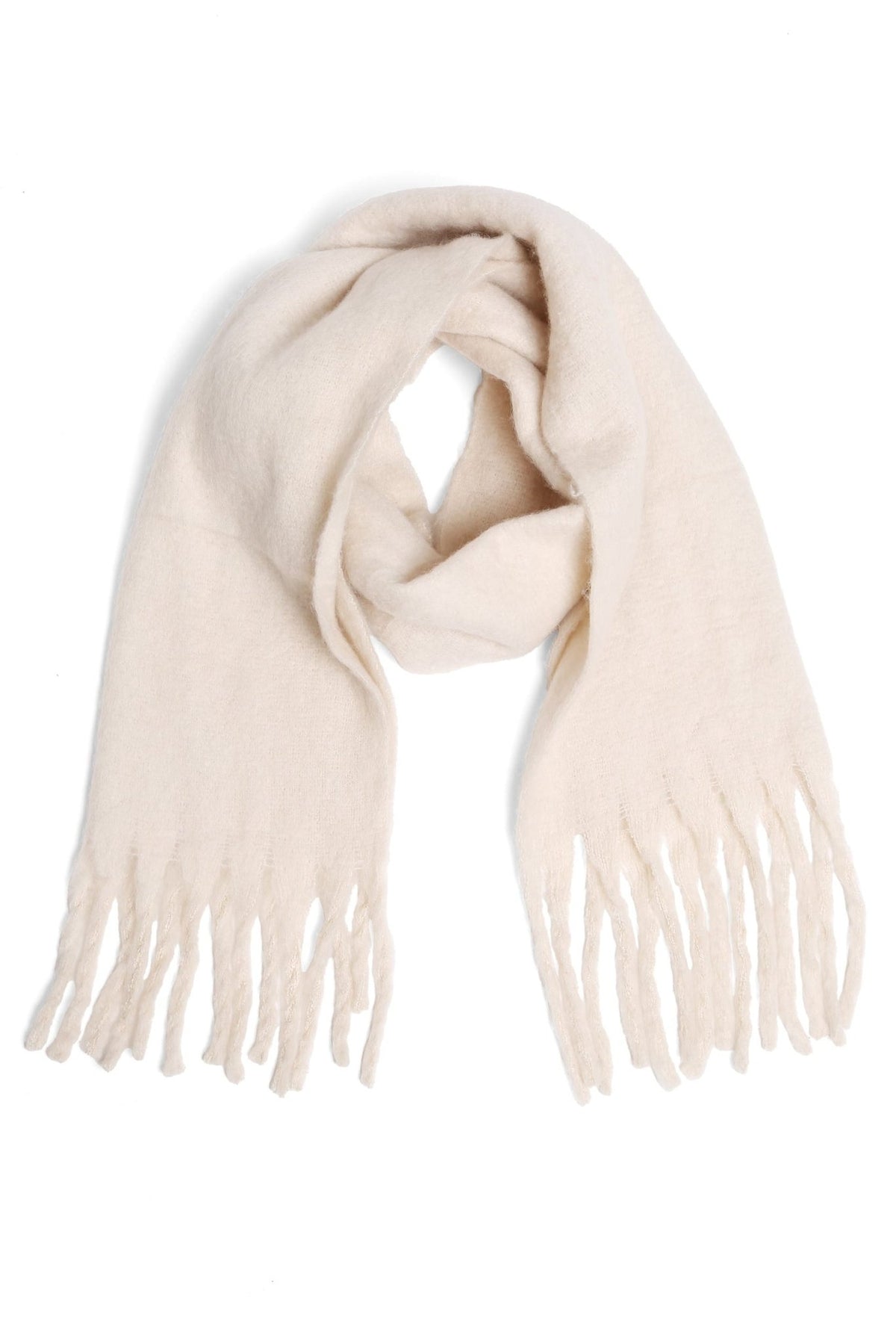 JS2416 Solid color Oblong Scarf with Fringe - MiMi Wholesale