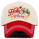 KBV1635 Holly Jolly Vibes Vintage Baseball Cap - MiMi Wholesale