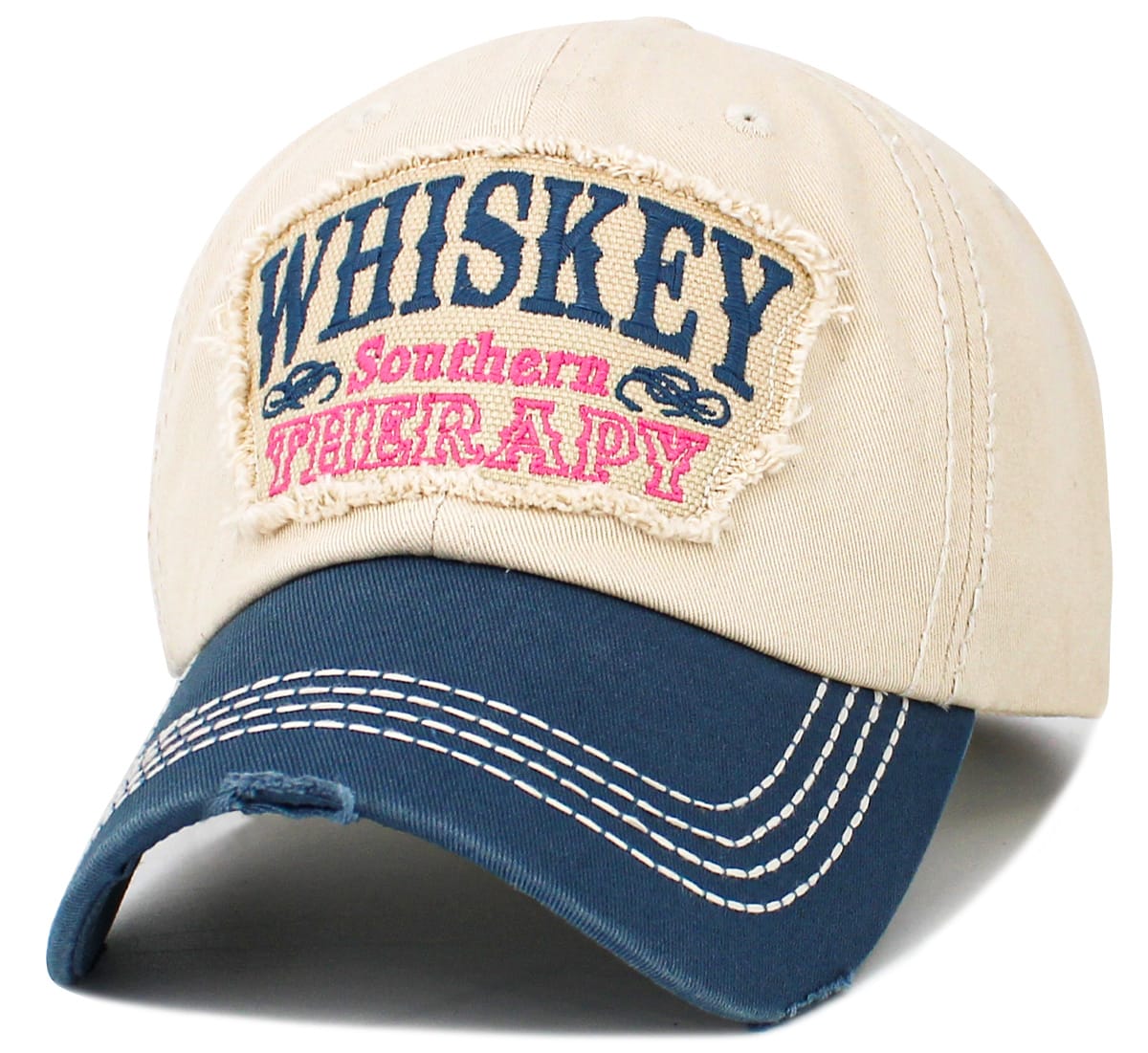 KBV1654 Whiskey Southern Therapy Vintage Baseball Cap - MiMi Wholesale