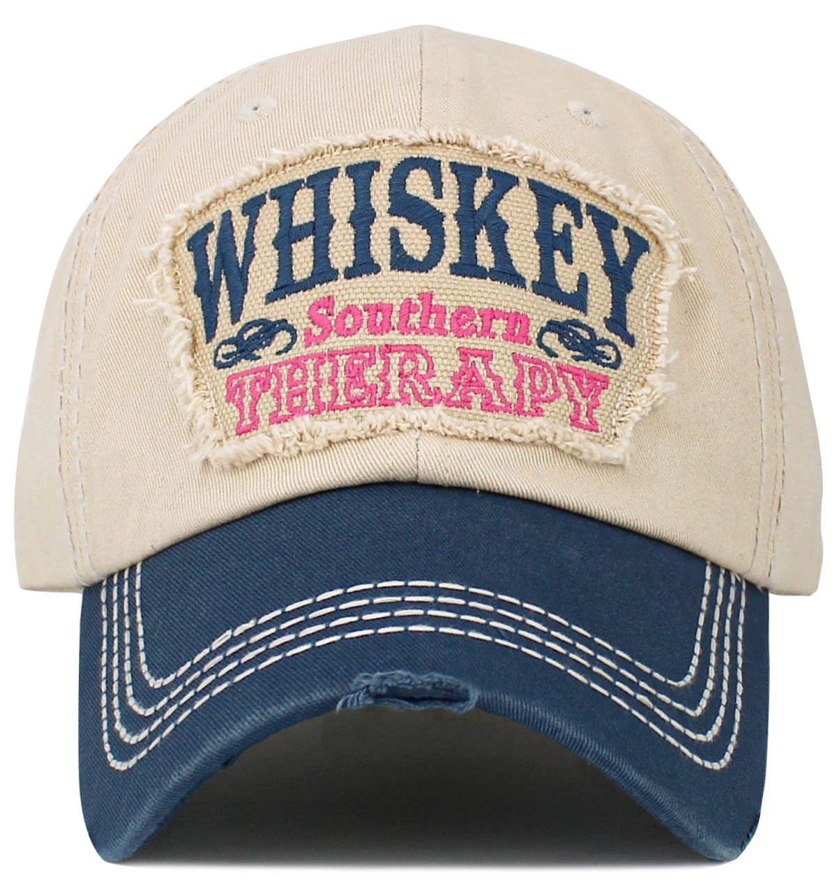 KBV1654 Whiskey Southern Therapy Vintage Baseball Cap - MiMi Wholesale
