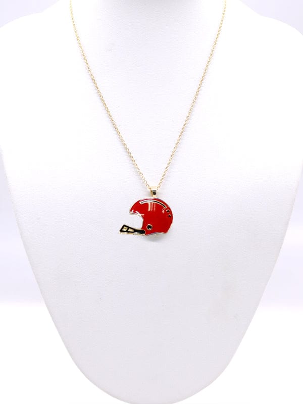 KN1001 Game Day Football Helmet Pendant Necklace - MiMi Wholesale