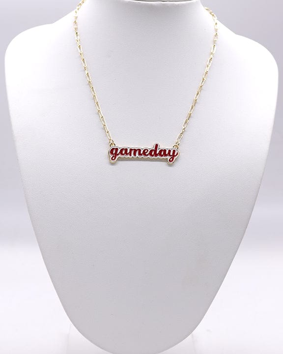 KN1048 Game Day Letter Pendant Necklace - MiMi Wholesale