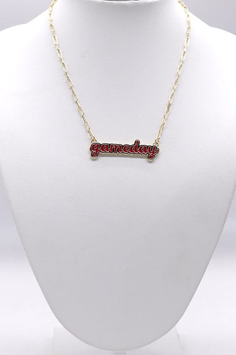 KN1048 Game Day Letter Pendant Necklace - MiMi Wholesale