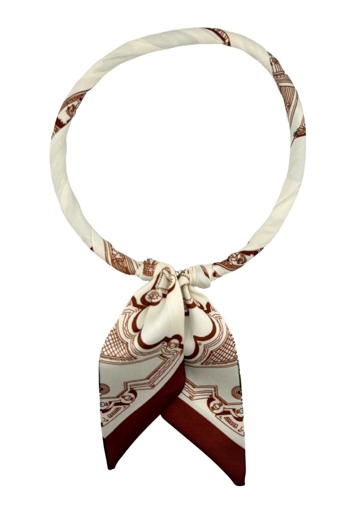KNSS291 Motif Print Scarf Necklace - MiMi Wholesale