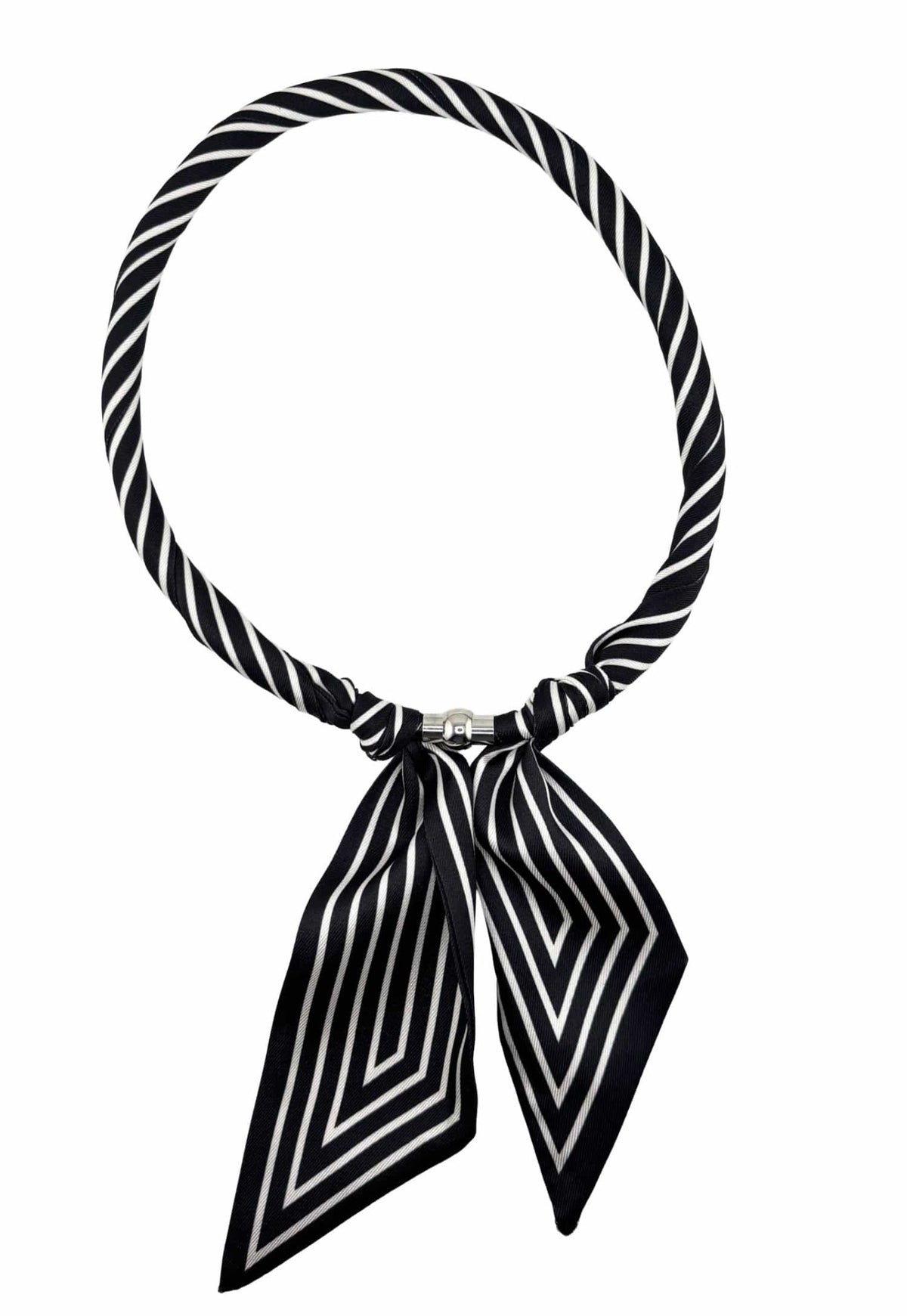 KNSS403 Stripe Print Scarf Necklace - MiMi Wholesale
