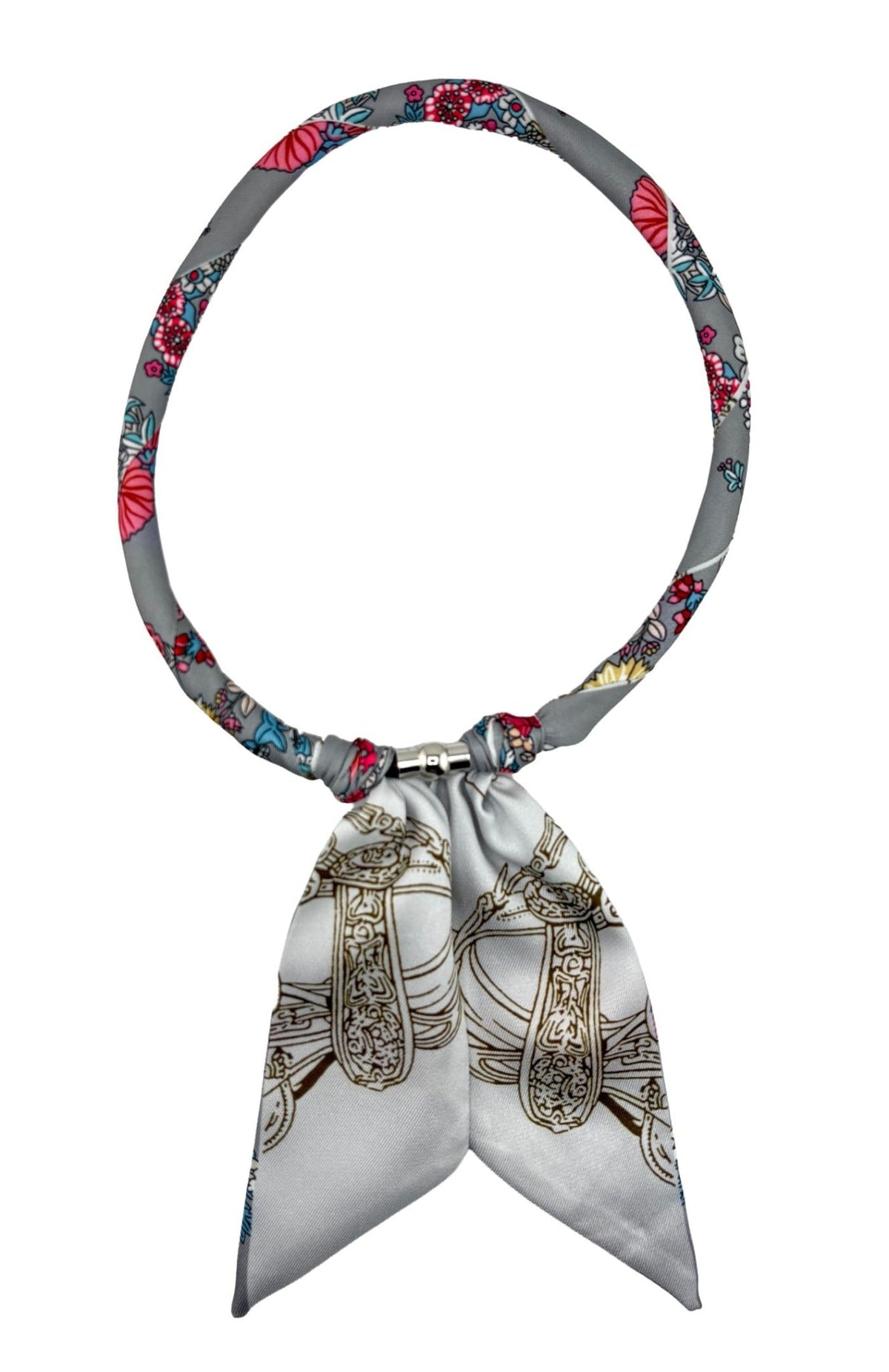 KNSS407 Floral Print Scarf Necklace - MiMi Wholesale