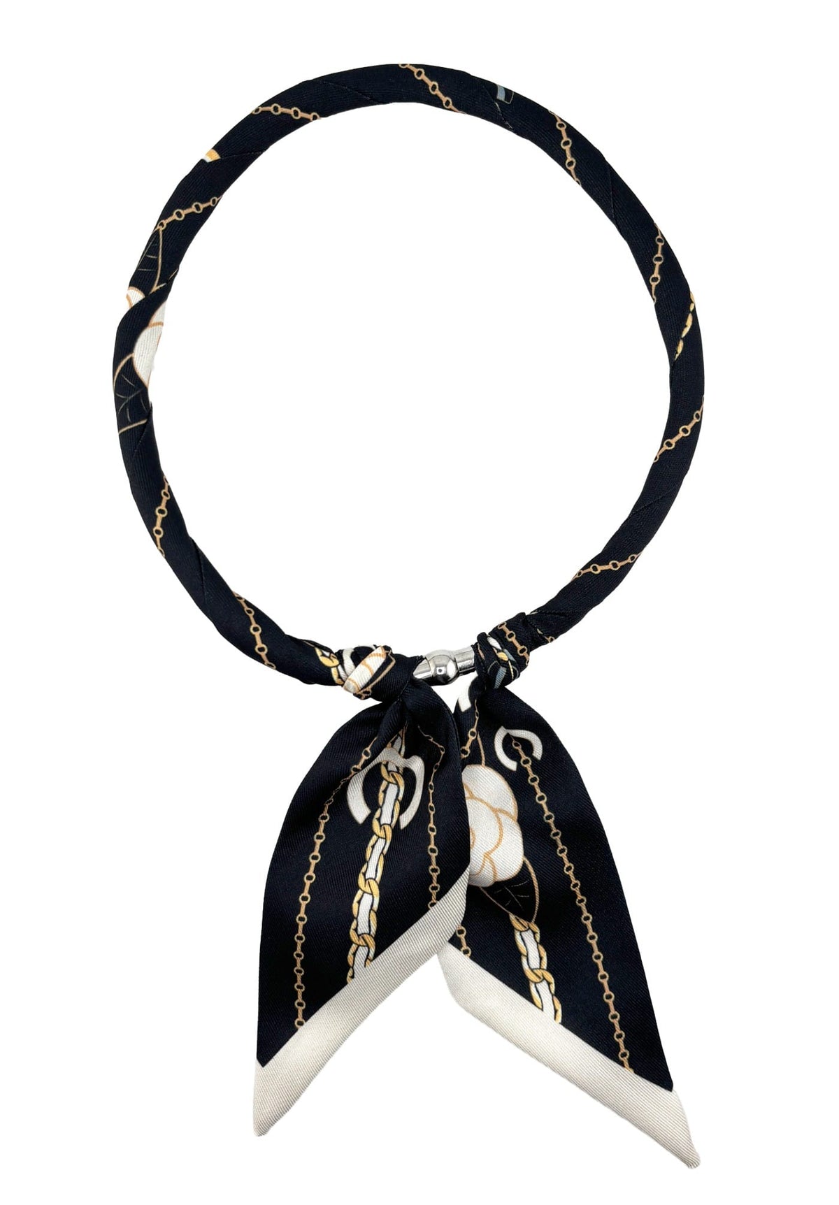 KNSS411 Chain Print Scarf Necklace - MiMi Wholesale