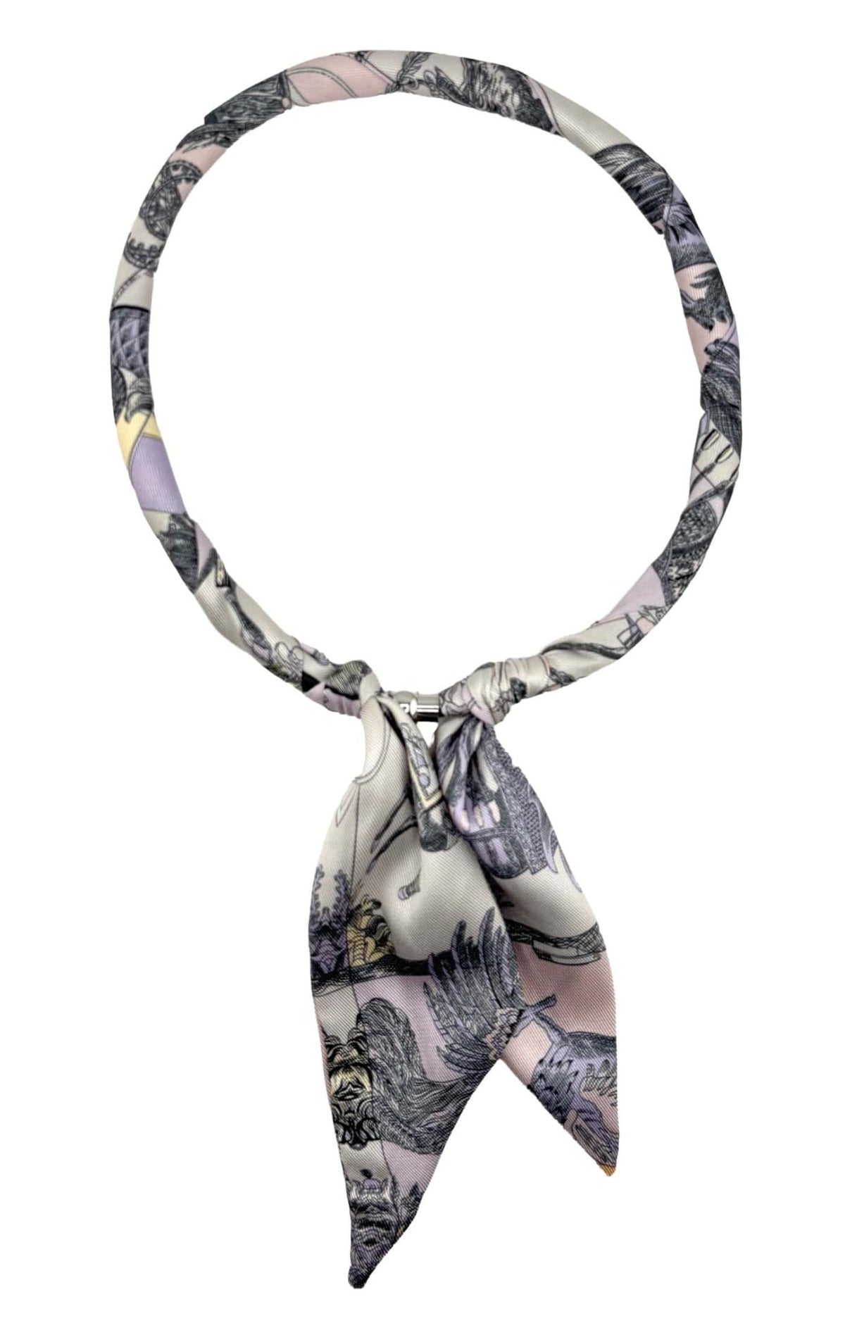 KNSS417 Coastal Print Scarf Necklace - MiMi Wholesale