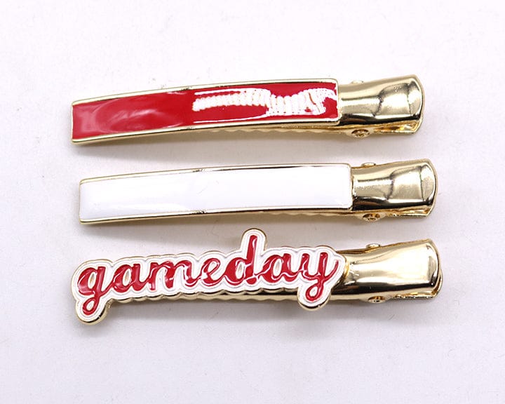 KPIN1004 Game Day Collegiate 3 Piece Hairclip Set - MiMi Wholesale