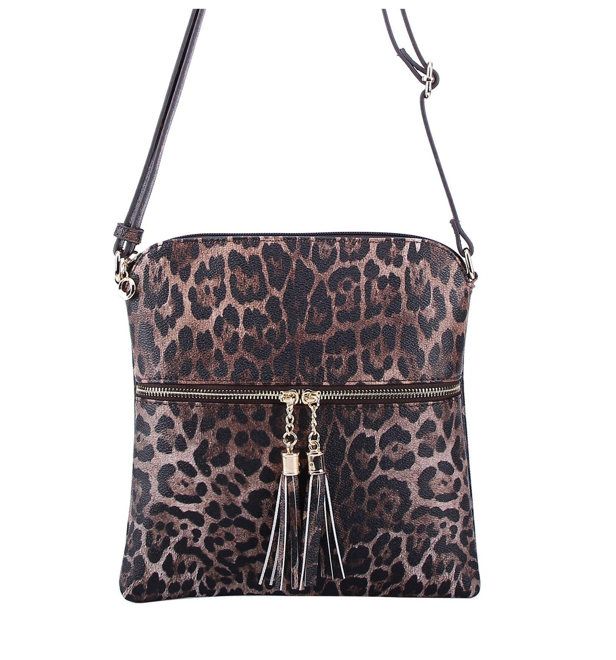 LE062 Tessa Leopard Print Tassel Crossbody Bag - MiMi Wholesale