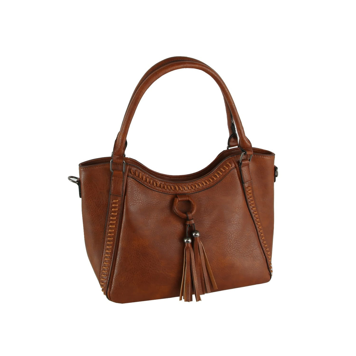 LMD039 Tracy Tassel Stitch Satchel - MiMi Wholesale