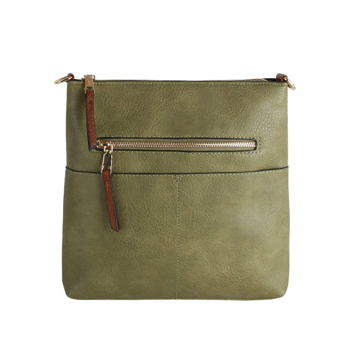 LQF038Z Elina Zipper Front Crossbody Bag - MiMi Wholesale