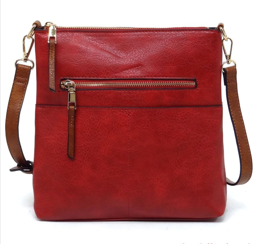 LQF038Z Elina Zipper Front Crossbody Bag - MiMi Wholesale
