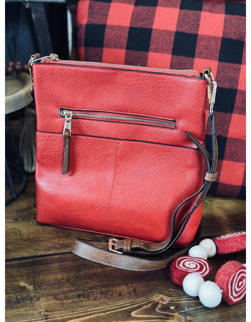 LQF038Z Elina Zipper Front Crossbody Bag - MiMi Wholesale
