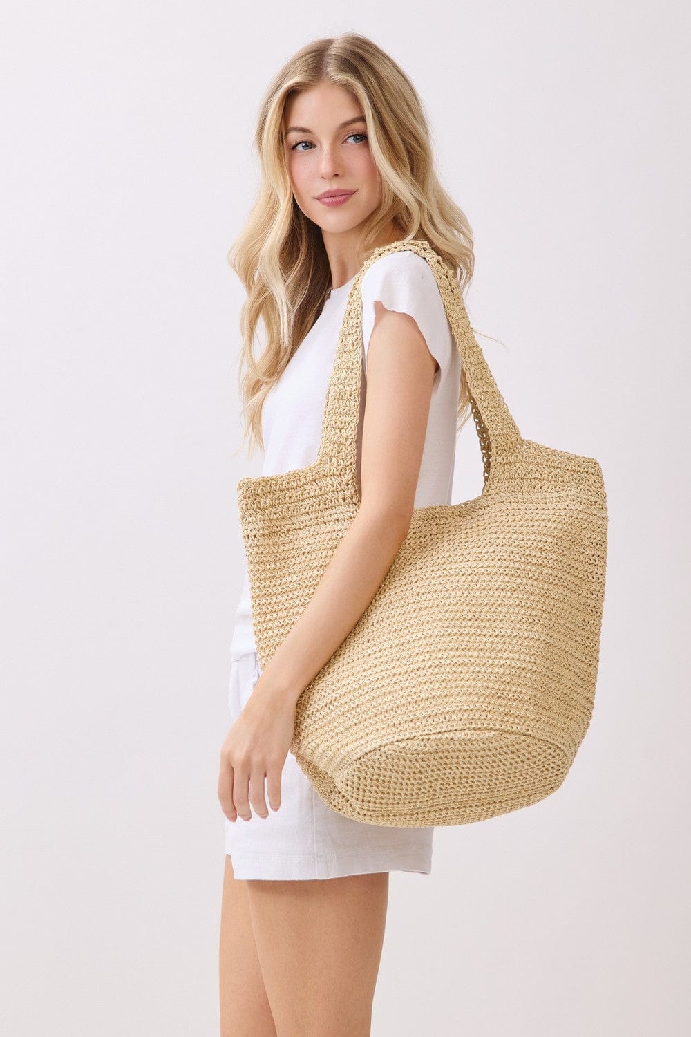 MB0339 Shannon Handmade Straw Tote Bag - MiMi Wholesale