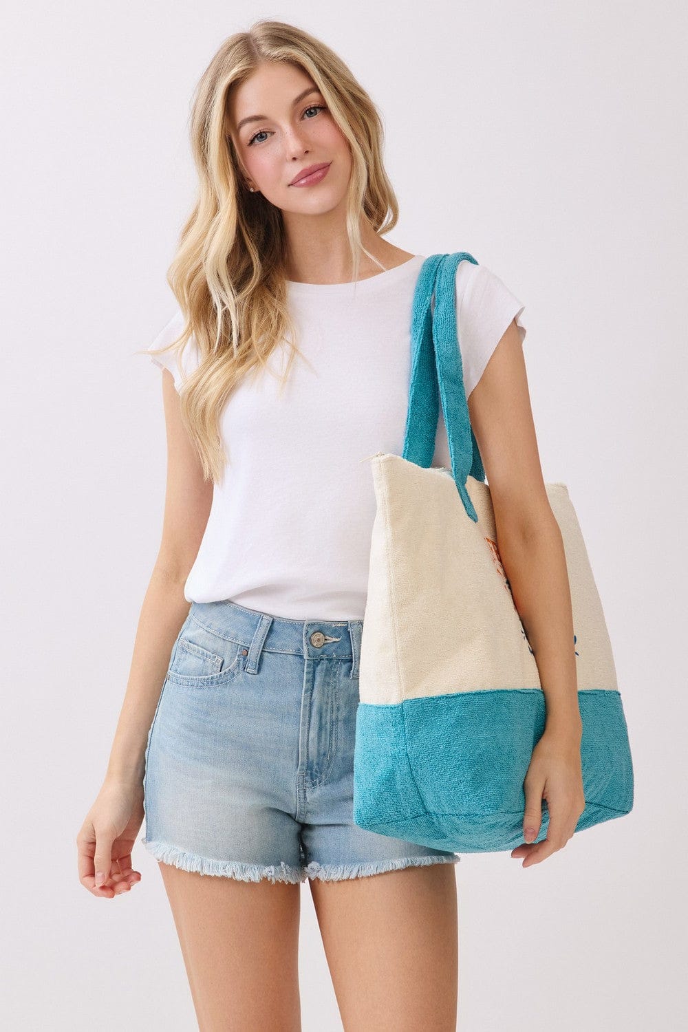 MB0346 Palm Tree Life Is Better At The Beach Terry Tote Bag - MiMi Wholesale