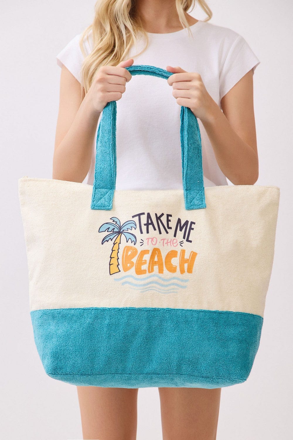 MB0347 Take Me To The Beach Terry Tote Bag - MiMi Wholesale