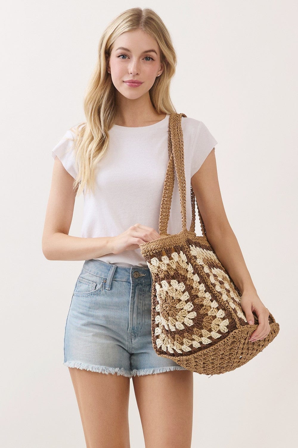 MB0353 Vintage Granny Crochet Tote Bag - MiMi Wholesale