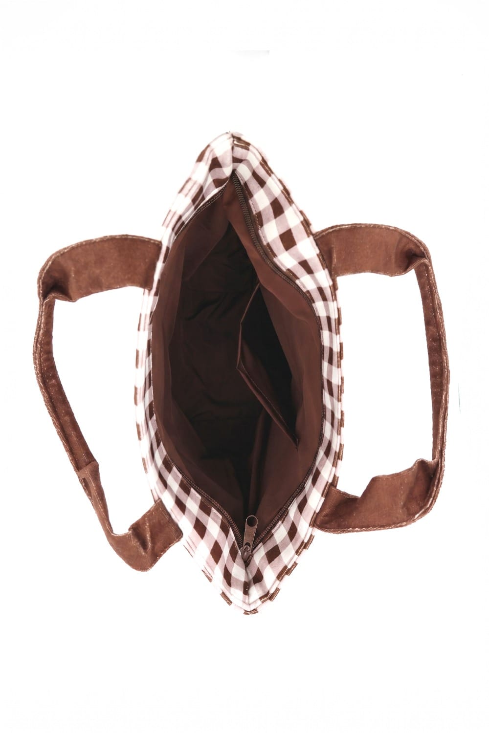 MB0384 Gingerbread Gingham Tote Bag - MiMi Wholesale