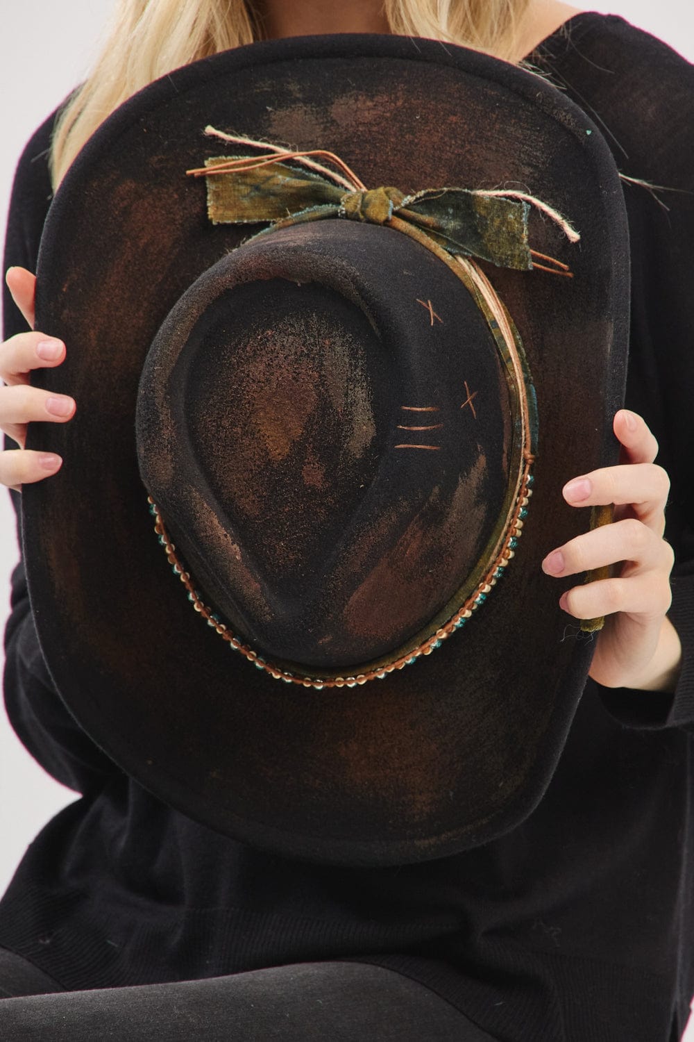MH0236 Patrice 2 in 1 Rustic Cowgirl/Fedora Hat - MiMi Wholesale