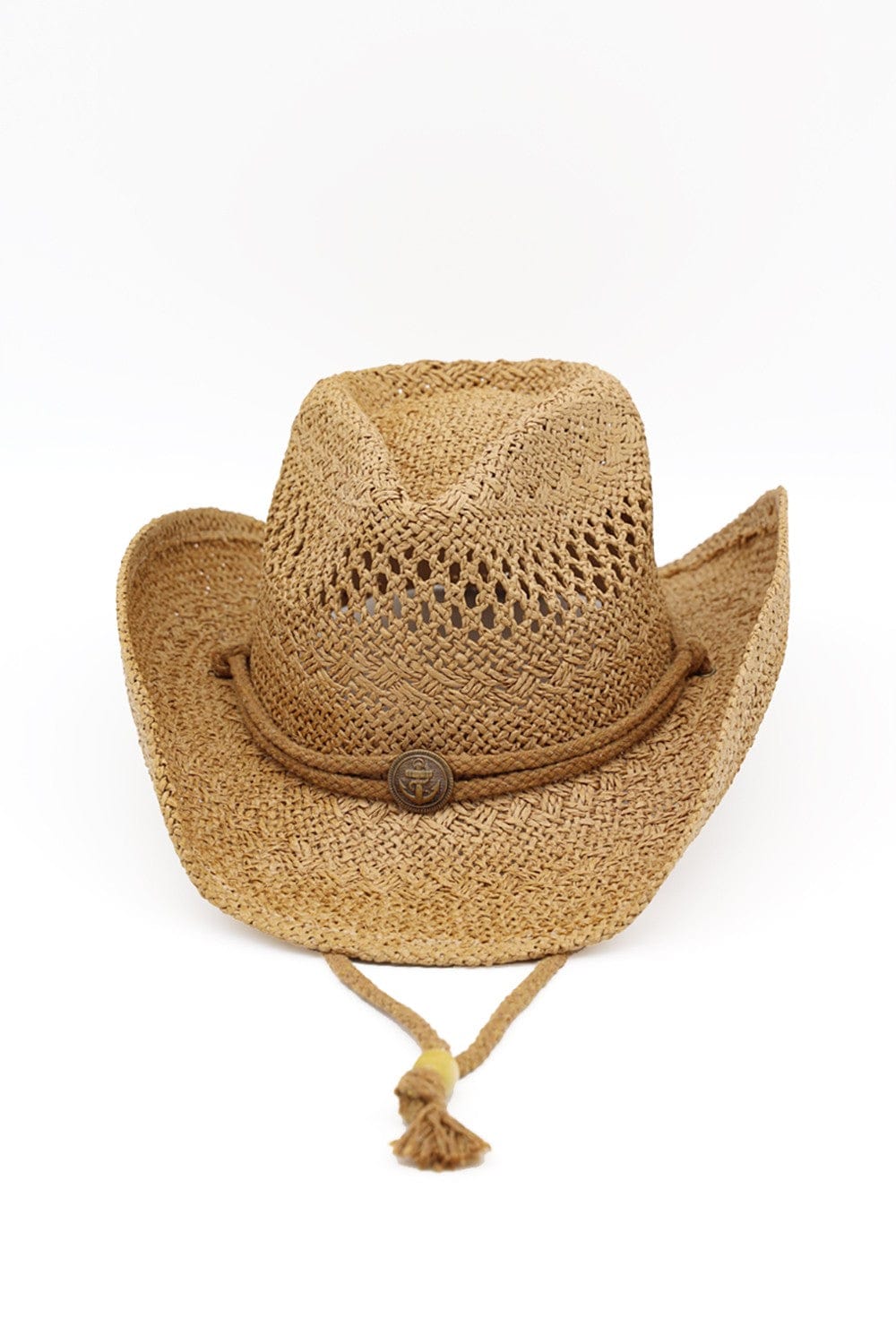 MH0291 Antique Detail Western Straw Cowboy Hat - MiMi Wholesale