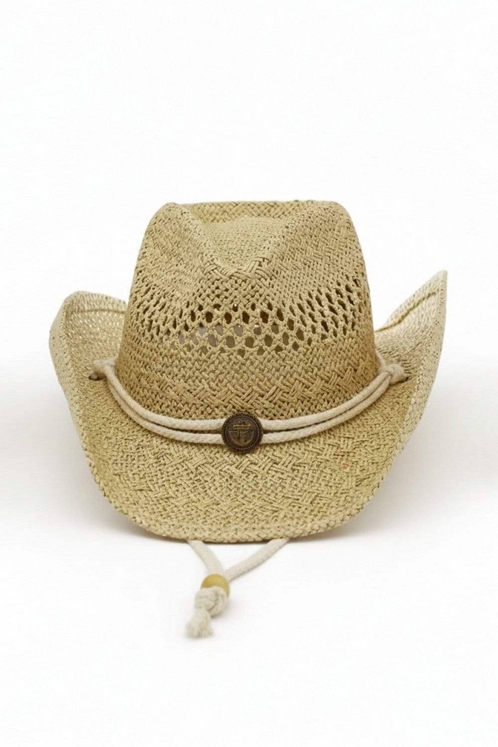MH0291 Antique Detail Western Straw Cowboy Hat - MiMi Wholesale