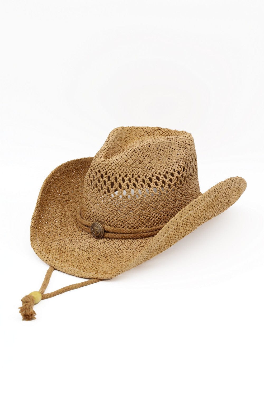 MH0291 Antique Detail Western Straw Cowboy Hat - MiMi Wholesale