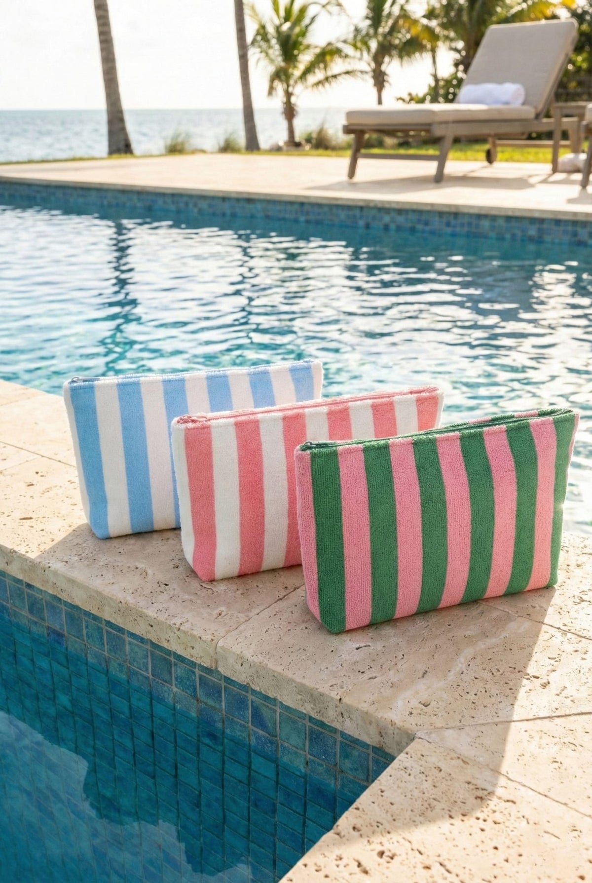MP0351 Striped Perry Pouch - MiMi Wholesale