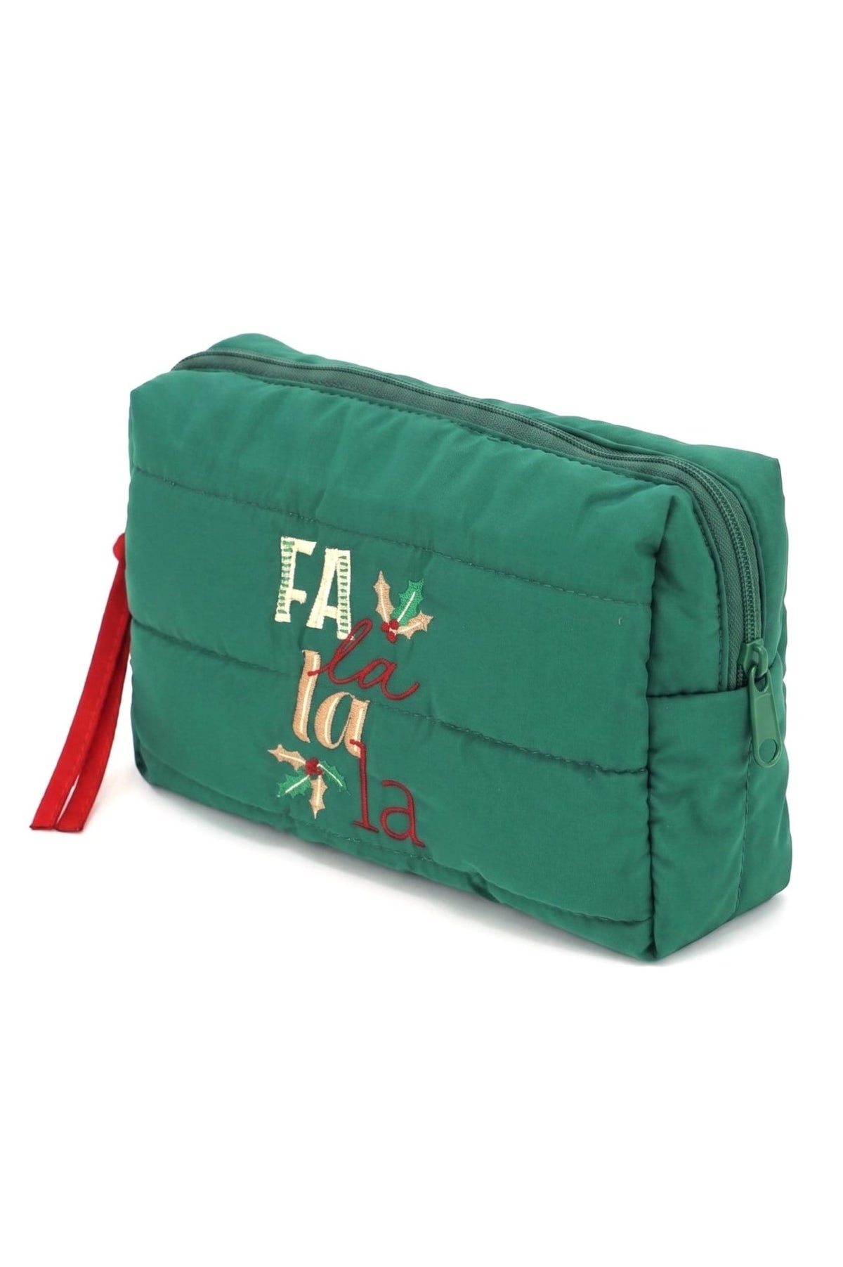 MP0379 Fa La La Christmas Quilted Puffer Pouch - MiMi Wholesale