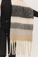 MS0451 Multi Color Striped Brushed Fringe Scarf - MiMi Wholesale