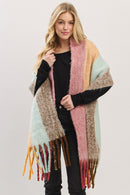 MS0452 Solid Brushed Fringe Scarf - MiMi Wholesale