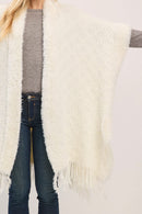 MS0465 Boucle Knit Soft Drape Fringe Shawl - MiMi Wholesale